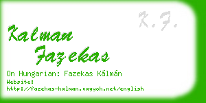 kalman fazekas business card