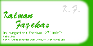 kalman fazekas business card